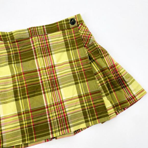 Urban outfitters green plaid pleated mini skirt - Picture 1 of 5